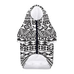 White And Grey Aztec Pattern Print Dog Zip Up Hoodie