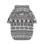 White And Grey Aztec Pattern Print Dog Zip Up Hoodie
