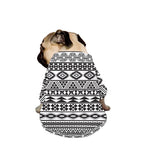 White And Grey Aztec Pattern Print Dog Zip Up Jacket