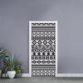 White And Grey Aztec Pattern Print Door Sticker