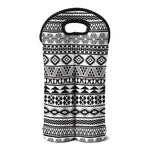 White And Grey Aztec Pattern Print Double Neoprene Wine Tote