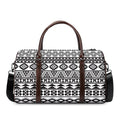 White And Grey Aztec Pattern Print Duffel Bag