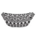 White And Grey Aztec Pattern Print Fanny Pack