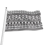 White And Grey Aztec Pattern Print Flag