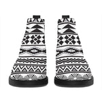 White And Grey Aztec Pattern Print Flat Ankle Boots