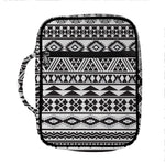 White And Grey Aztec Pattern Print Front Pocket Bible Bag