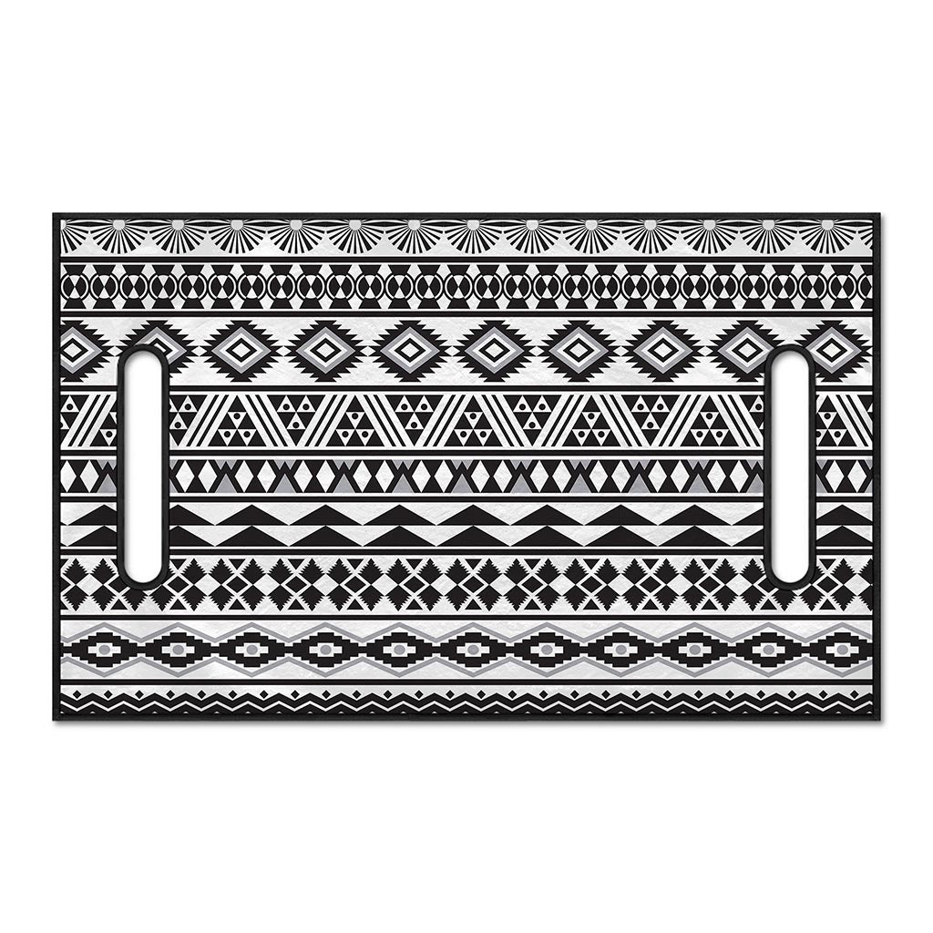 White And Grey Aztec Pattern Print Golf Cart Seat Cover