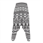White And Grey Aztec Pattern Print Hammer Pants