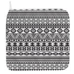 White And Grey Aztec Pattern Print Hand Towel