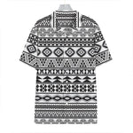 White And Grey Aztec Pattern Print Hawaiian Shirt