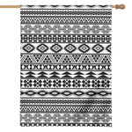 White And Grey Aztec Pattern Print House Flag