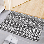 White And Grey Aztec Pattern Print Indoor Door Mat