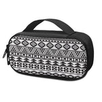 White And Grey Aztec Pattern Print Insulin Cooler Travel Case