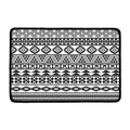 White And Grey Aztec Pattern Print Kitchen Mat
