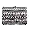 White And Grey Aztec Pattern Print Laptop Sleeve