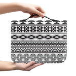 White And Grey Aztec Pattern Print Leather Bible Cover
