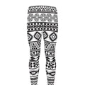 White And Grey Aztec Pattern Print Men's Leggings