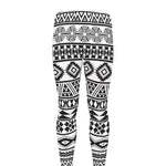 White And Grey Aztec Pattern Print Men's leggings