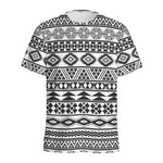White And Grey Aztec Pattern Print Men's Sports T-Shirt