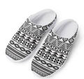 White And Grey Aztec Pattern Print Mesh Casual Shoes