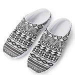 White And Grey Aztec Pattern Print Mesh Casual Shoes