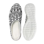 White And Grey Aztec Pattern Print Mesh Casual Shoes