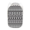 White And Grey Aztec Pattern Print Mesh Laundry Hamper