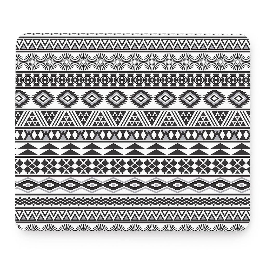 White And Grey Aztec Pattern Print Mouse Pad