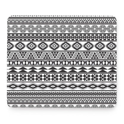 White And Grey Aztec Pattern Print Mouse Pad