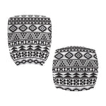 White And Grey Aztec Pattern Print Office Chair Cover