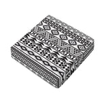 White And Grey Aztec Pattern Print Outdoor Seat Cushion Cover