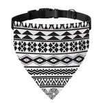 White And Grey Aztec Pattern Print Over The Collar Dog Bandana