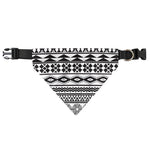 White And Grey Aztec Pattern Print Over The Collar Dog Bandana