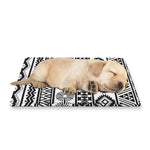White And Grey Aztec Pattern Print Pet Cooling Mat Cover