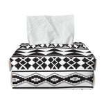 White And Grey Aztec Pattern Print Rectangle Tissue Box Cover