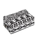 White And Grey Aztec Pattern Print Rectangle Tissue Box Cover