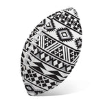 White And Grey Aztec Pattern Print Rugby Ball