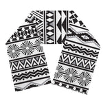 White And Grey Aztec Pattern Print Scarf