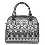 White And Grey Aztec Pattern Print Shoulder Handbag