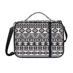 White And Grey Aztec Pattern Print Shoulder Strap Bible Bag