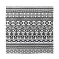 White And Grey Aztec Pattern Print Silk Bandana