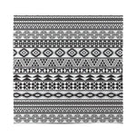 White And Grey Aztec Pattern Print Silk Bandana