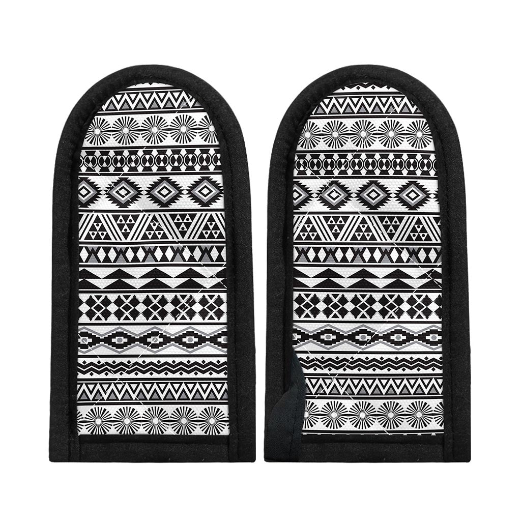 White And Grey Aztec Pattern Print Skillet Handle Cover