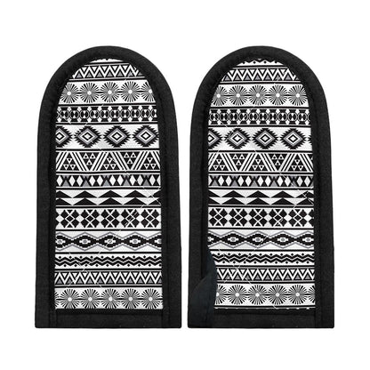 White And Grey Aztec Pattern Print Skillet Handle Cover