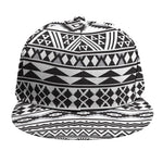White And Grey Aztec Pattern Print Snapback Cap