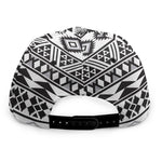 White And Grey Aztec Pattern Print Snapback Cap