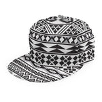 White And Grey Aztec Pattern Print Snapback Cap