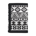 White And Grey Aztec Pattern Print Trifold Wallet