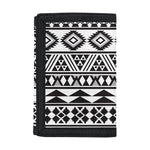 White And Grey Aztec Pattern Print Trifold Wallet