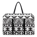 White And Grey Aztec Pattern Print Utility Tote Bag